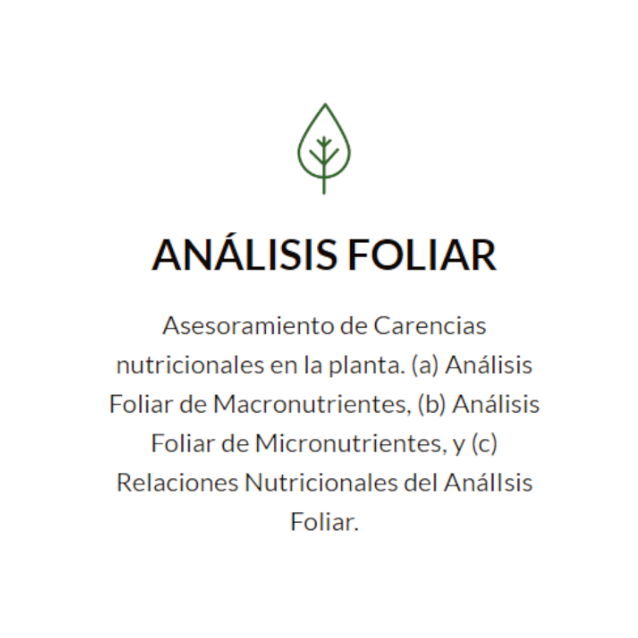 1.1 Hoja Analisis foliar 1.1 Hoja Analisis foliar